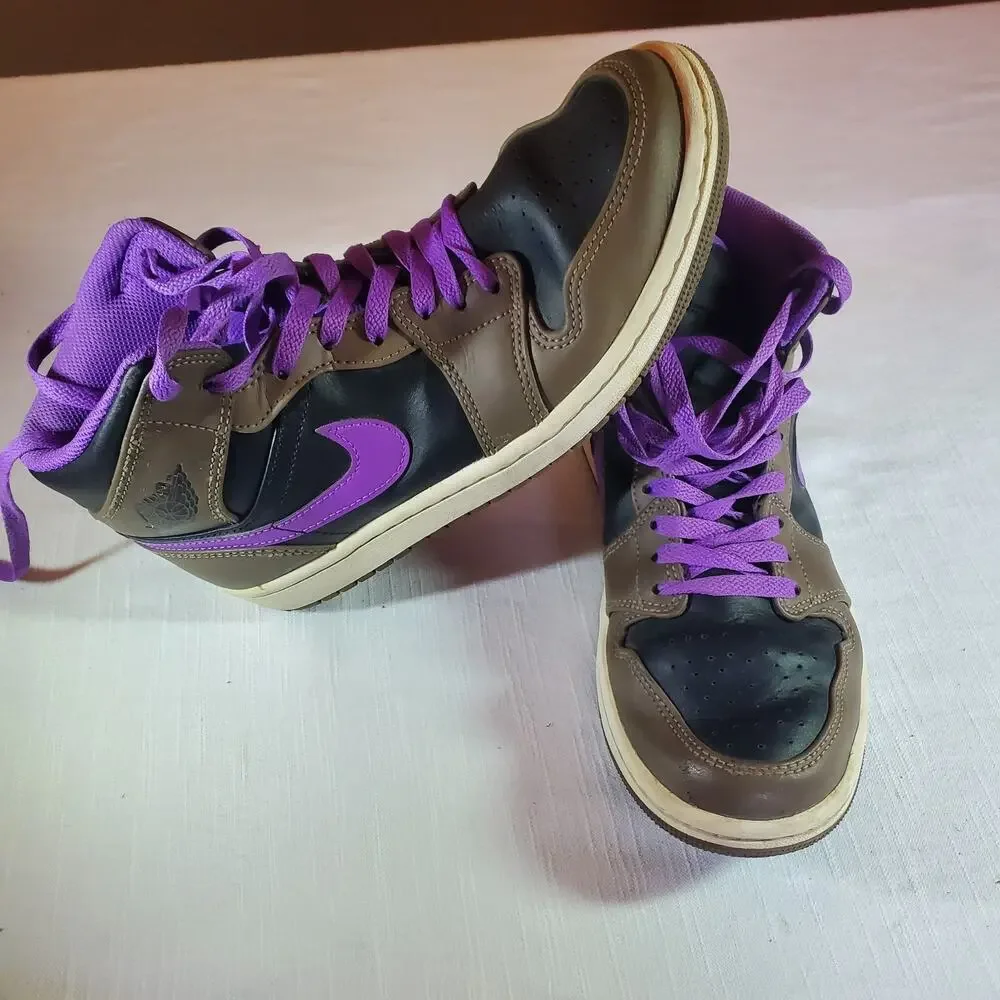 Nike Air Jordan 1 Mid Palomino Wild Berry Brown Black DQ8426-215 Mens Size 8